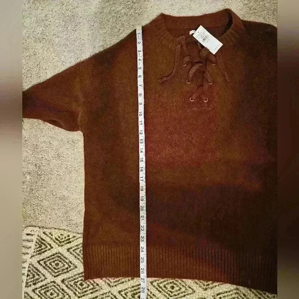American Eagle Long Sleeve NWT Maroon Sweater Oversized S - Picture 6 of 6